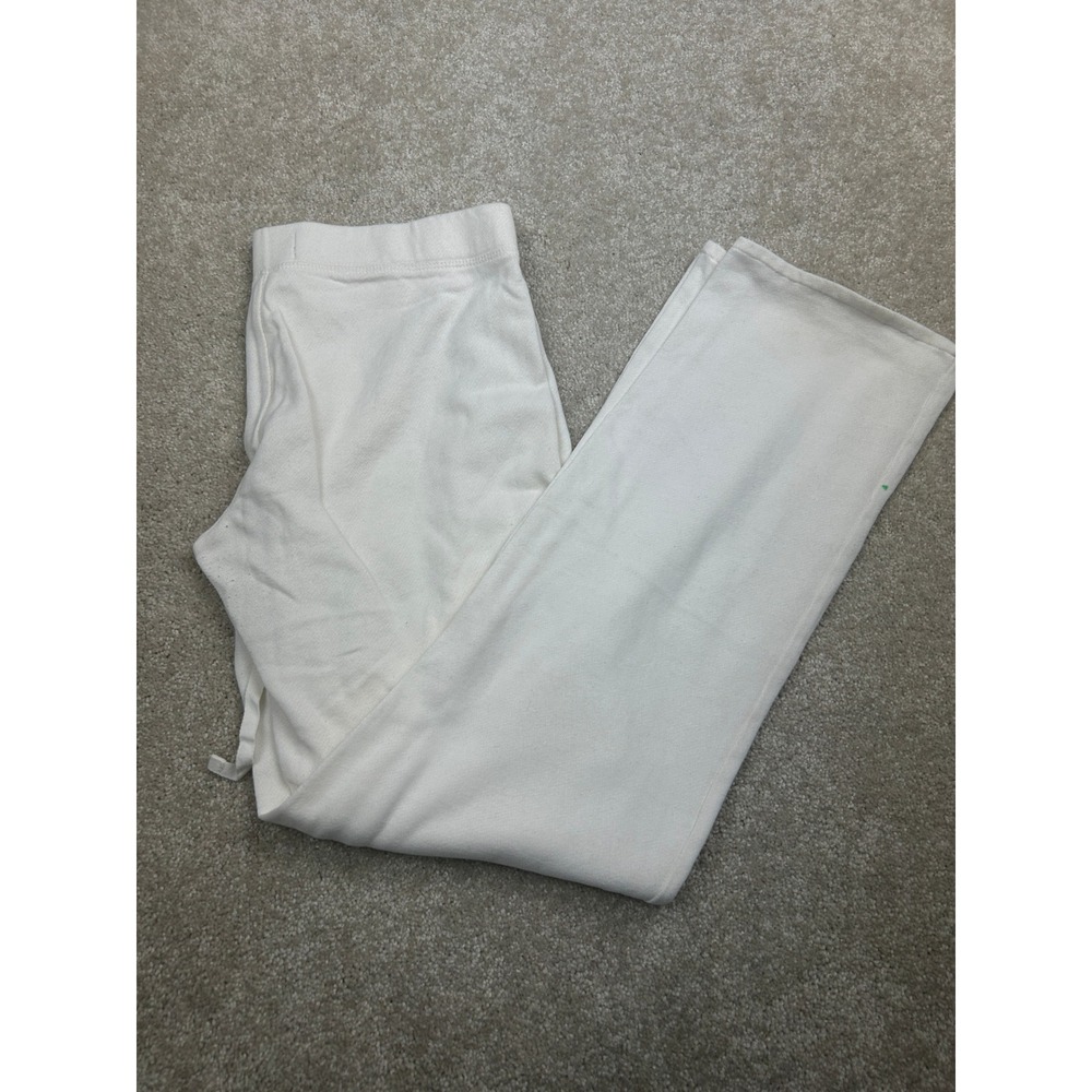 Hollister Embroidered Logo Sweatpants S White Wide Leg Y2K McBling Loungewear